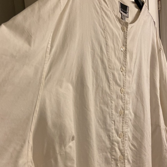 Nantucket vibes! Maggie Barnes Linen Blend Full Button Up Tunic, Size 34W - Picture 16 of 17